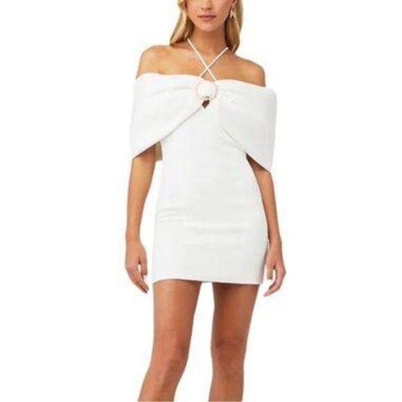 Elliatt Dresses & Skirts - $210 Elliatt Arctic Mini Dress Small White Off Shoulder Ring Detail Halter LWD